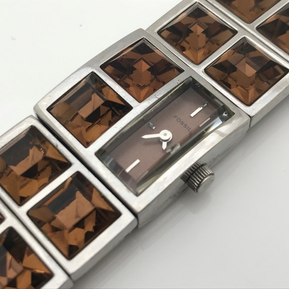 Fossil F2 Women Watch Unique Watch Brown Crystal A - Picture 2 of 8